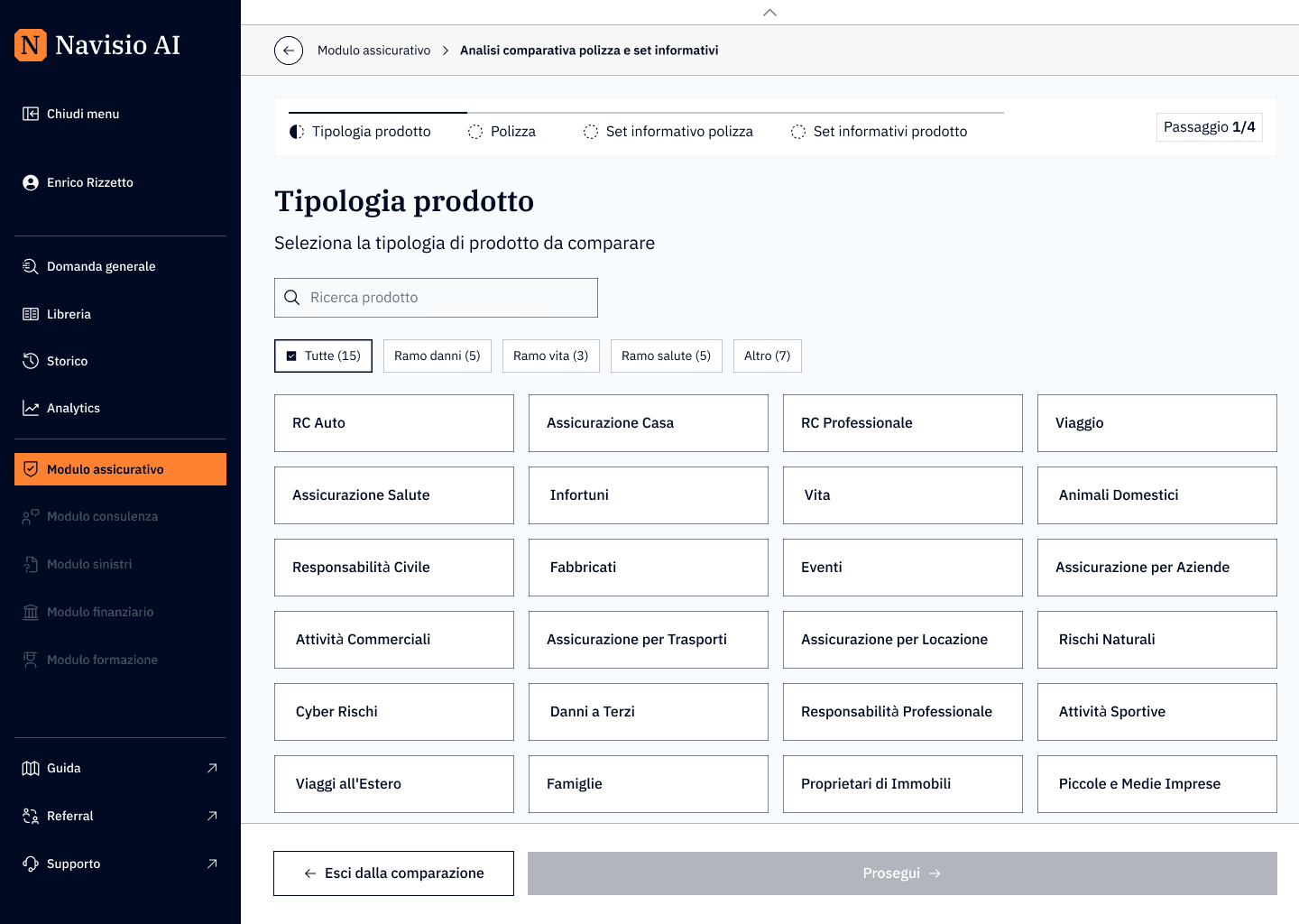 Categories screen Categories screen